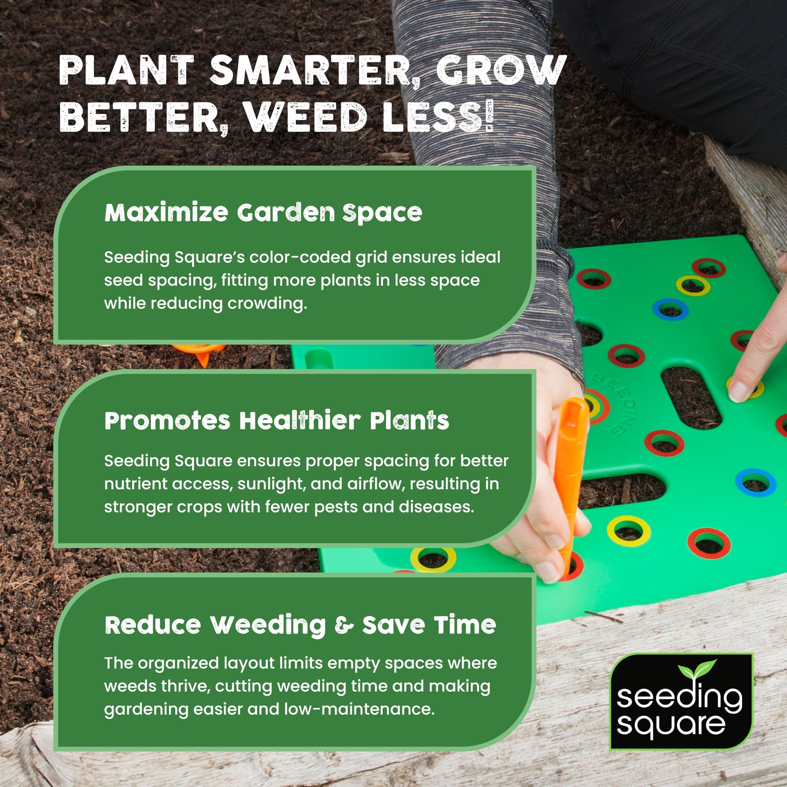 Seeding Square family garden kit with colors boosts learning and yields.