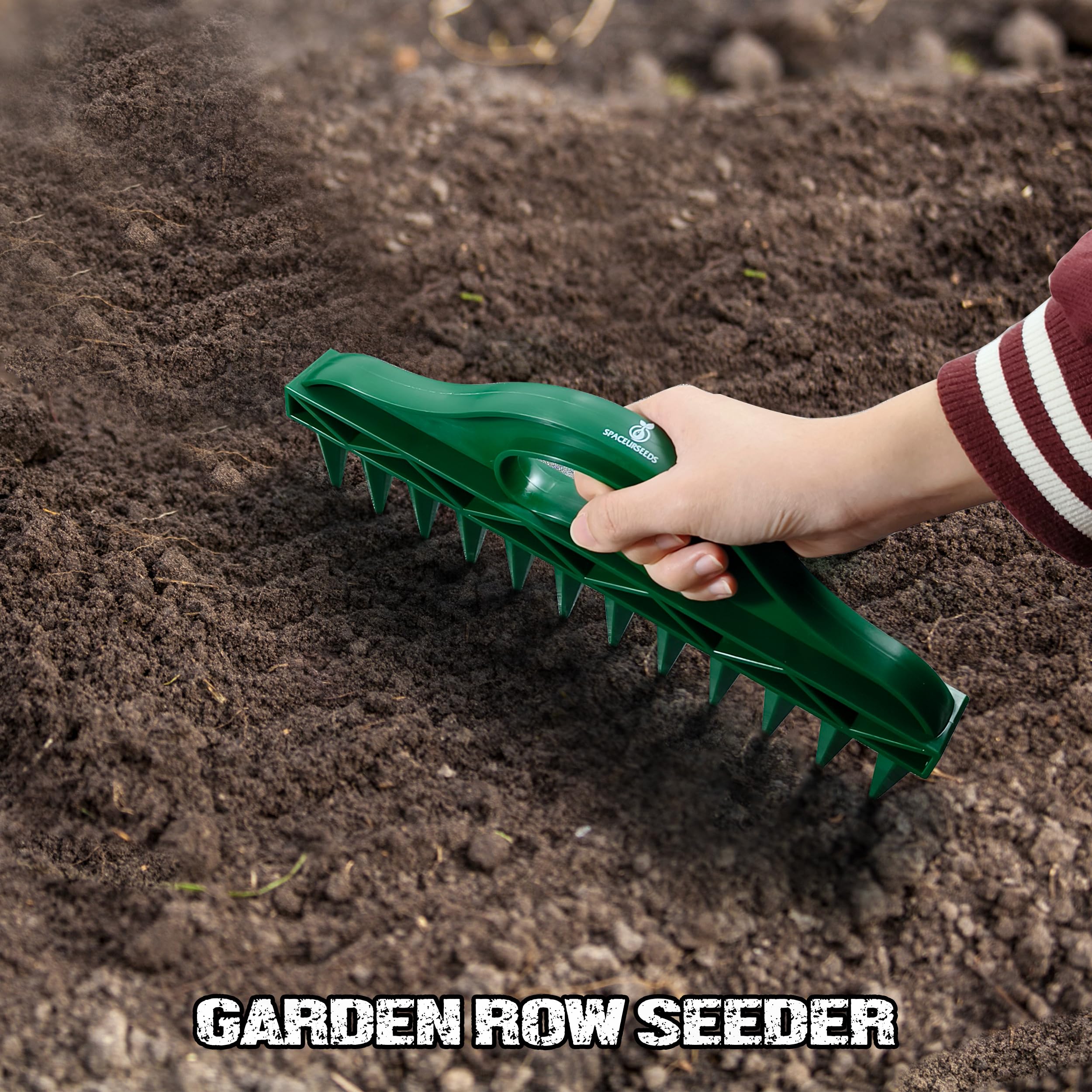 Seeding Square Row Seeder use in seed trays and garden rows.