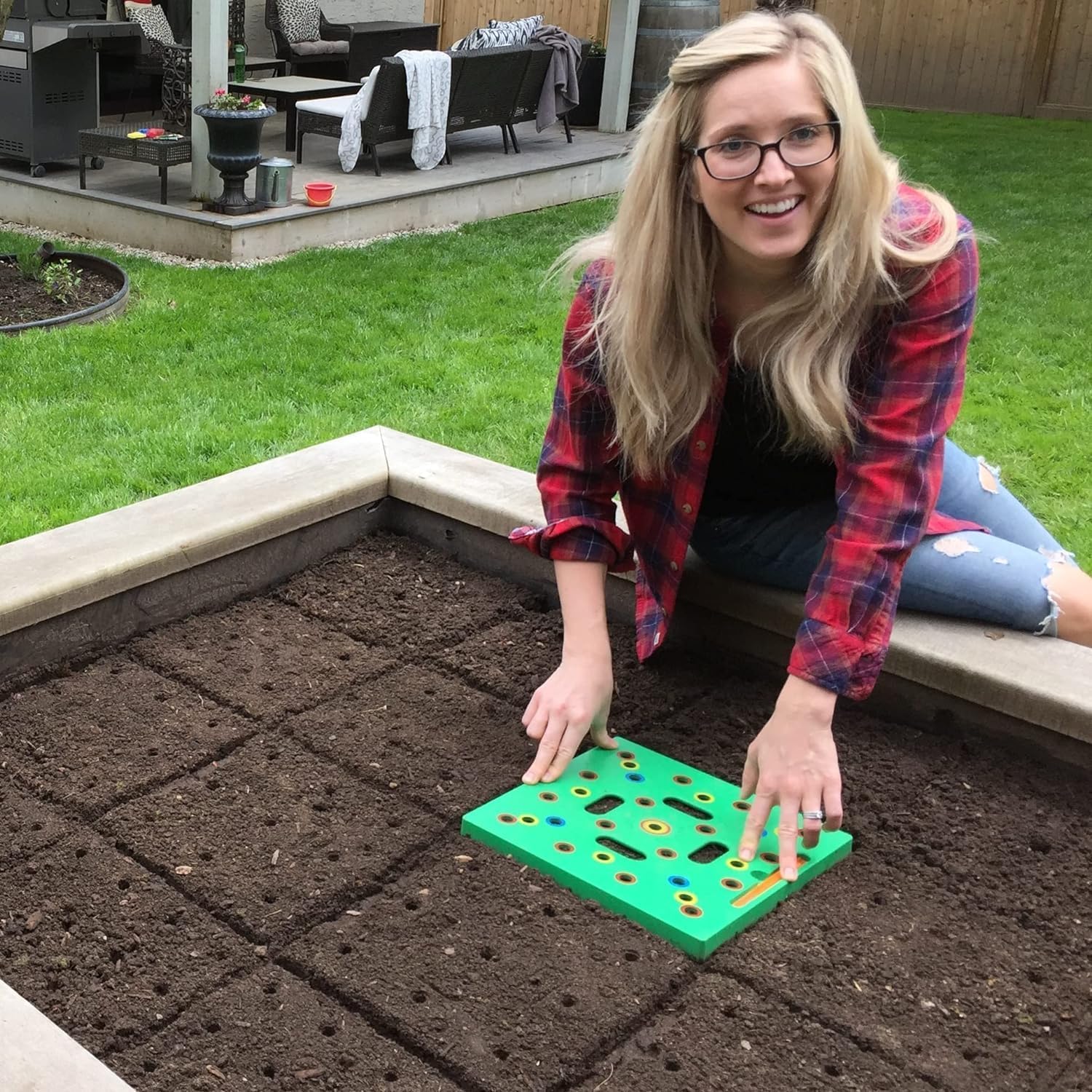 Seeding Square template setup demonstrates precise spacing for a bigger harvest.