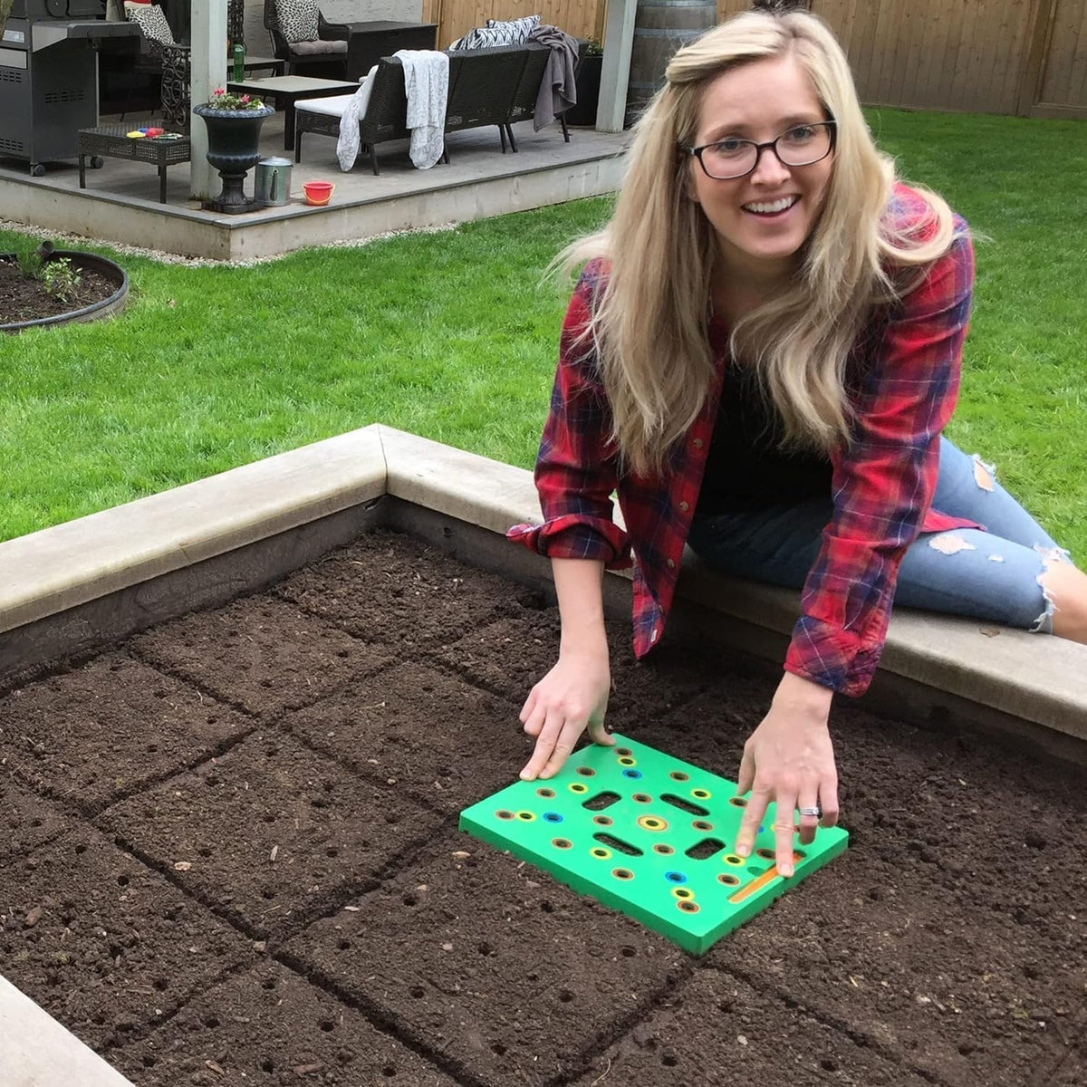 Seeding Square template setup demonstrates precise spacing for a bigger harvest.