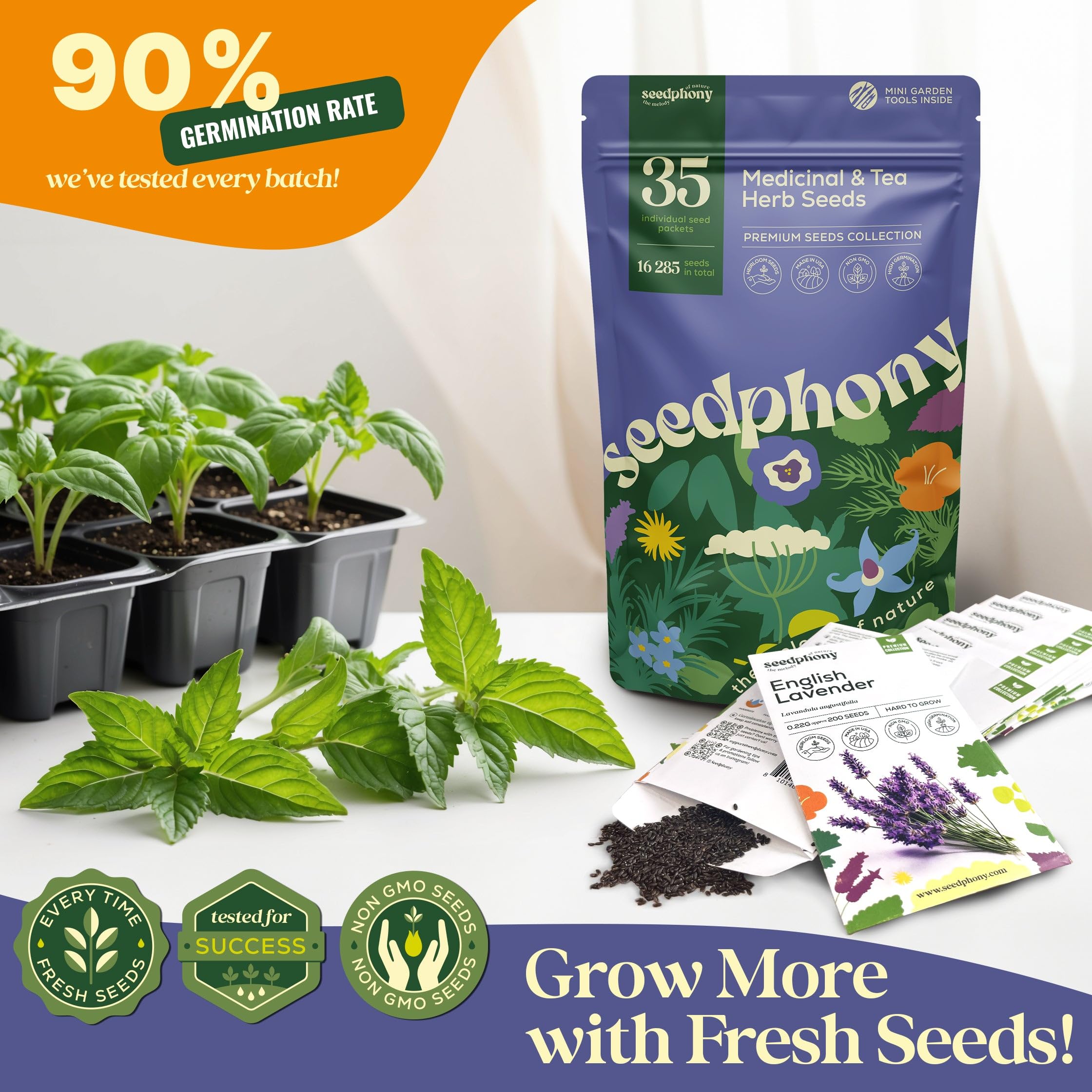 Seedphony garden gift pack perfect for gifting to herb lovers and beginners.