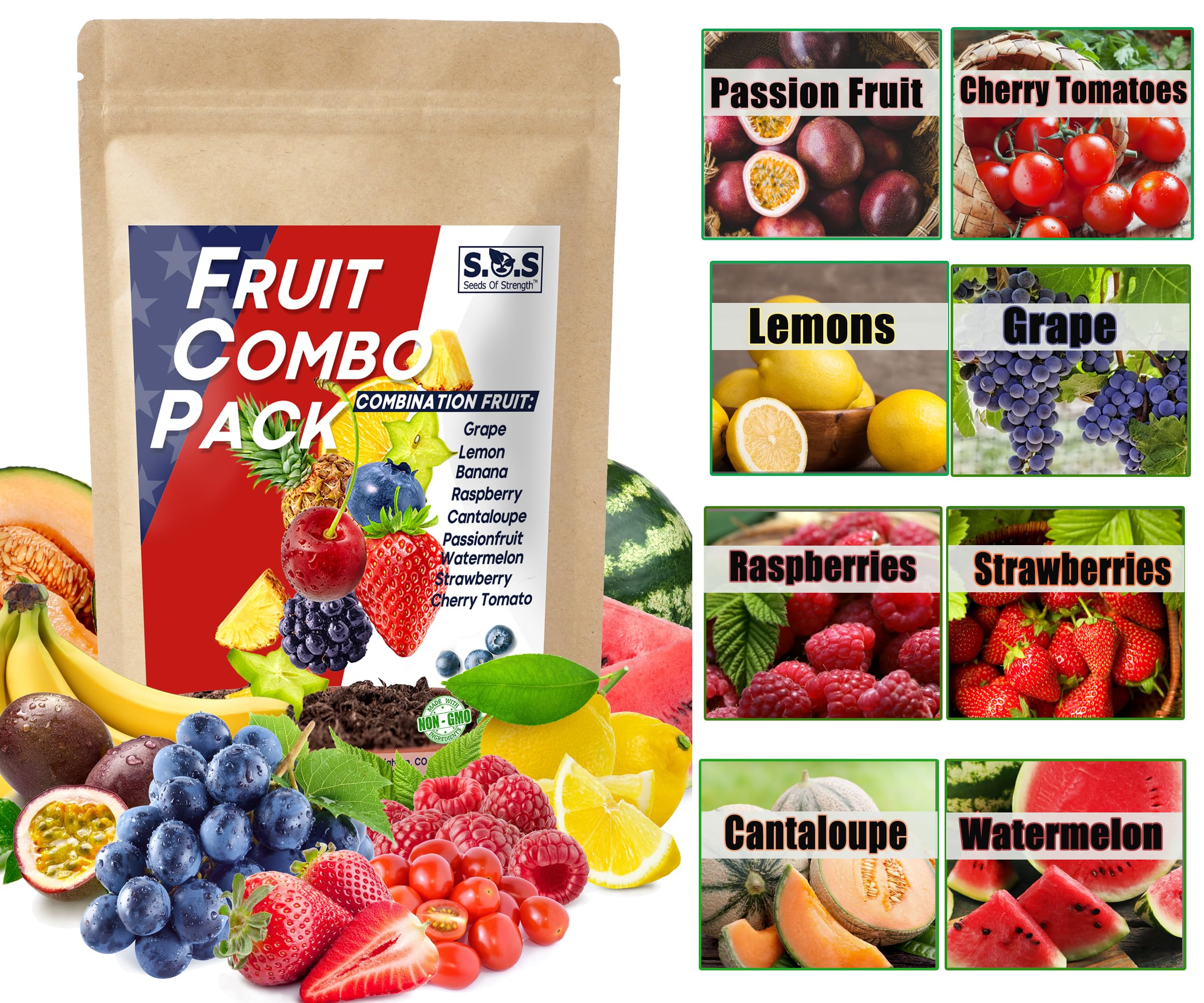 Seeds Of Strength 1300+ seeds fruit variety pack for diverse home gardening.