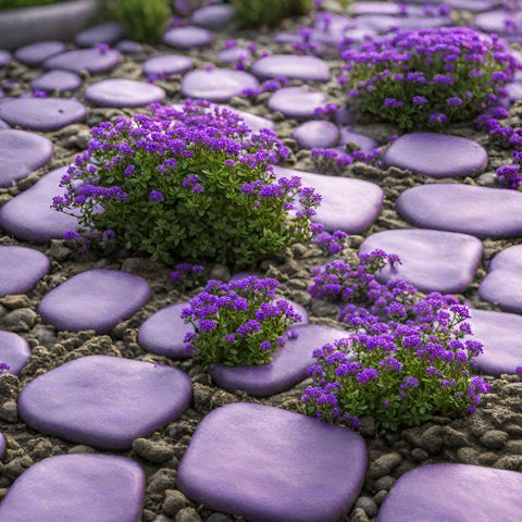 Seeds Of Strength creeping thyme leaves offer fragrance for herb gardens.