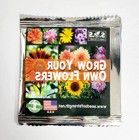 Seeds Of Strength Skyscraper Sunflower 40-count packet ready for outdoor planting.
