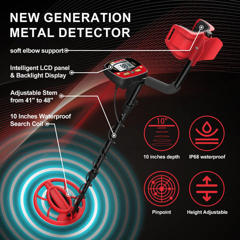 Seefine metal detector with 10-inch IP68 coil enables waterproof treasure hunting