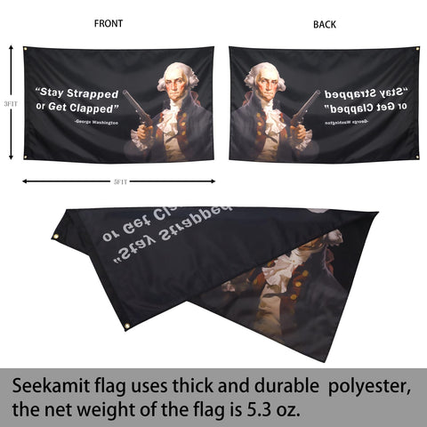 Seekamit Stay Strapped flag side view shows vibrant colors for outdoor display