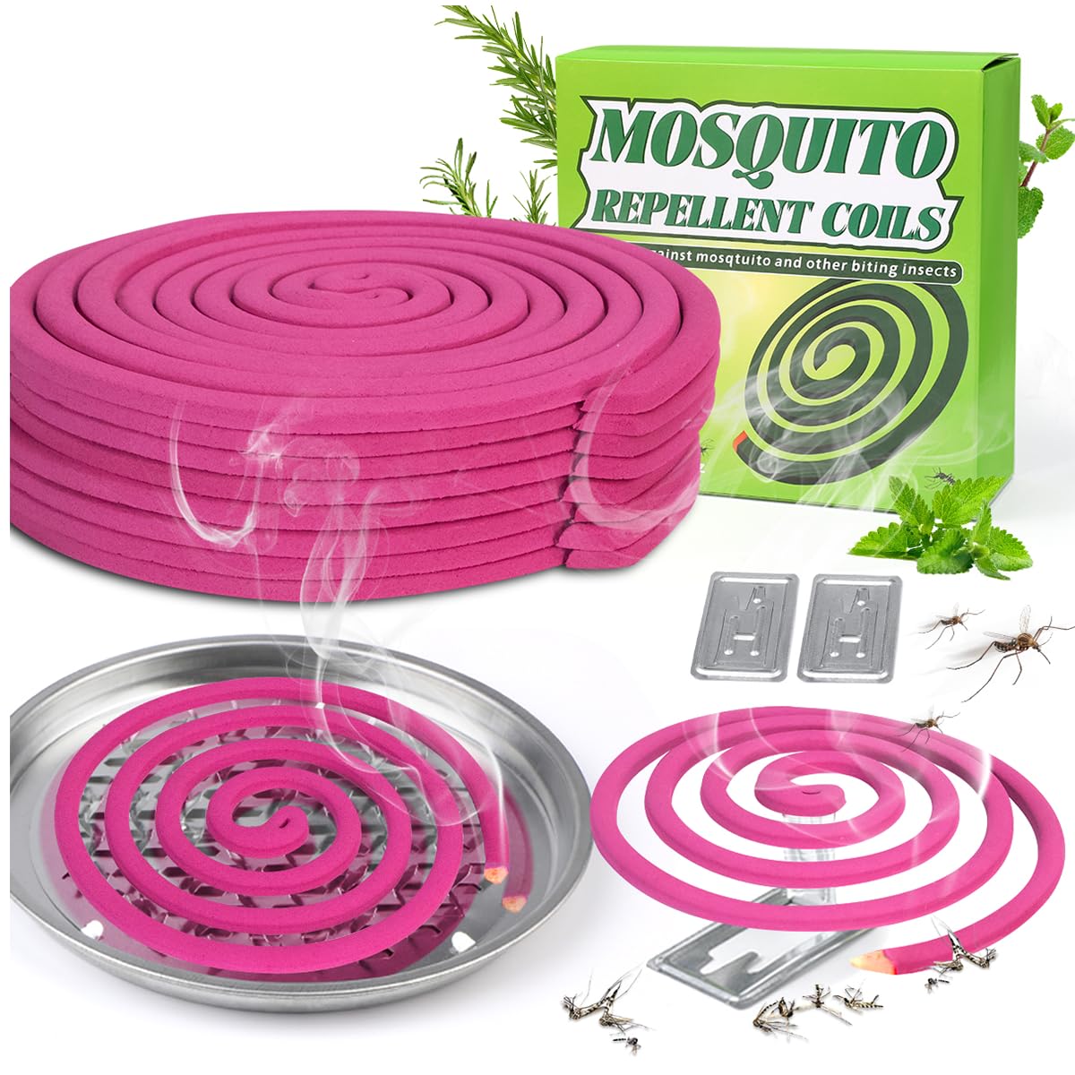 SEEKDIT 20-pack mosquito coils for long outdoor protection with natural citronella aroma