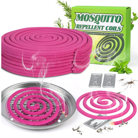 SEEKDIT 20-pack mosquito coils for long outdoor protection with natural citronella aroma