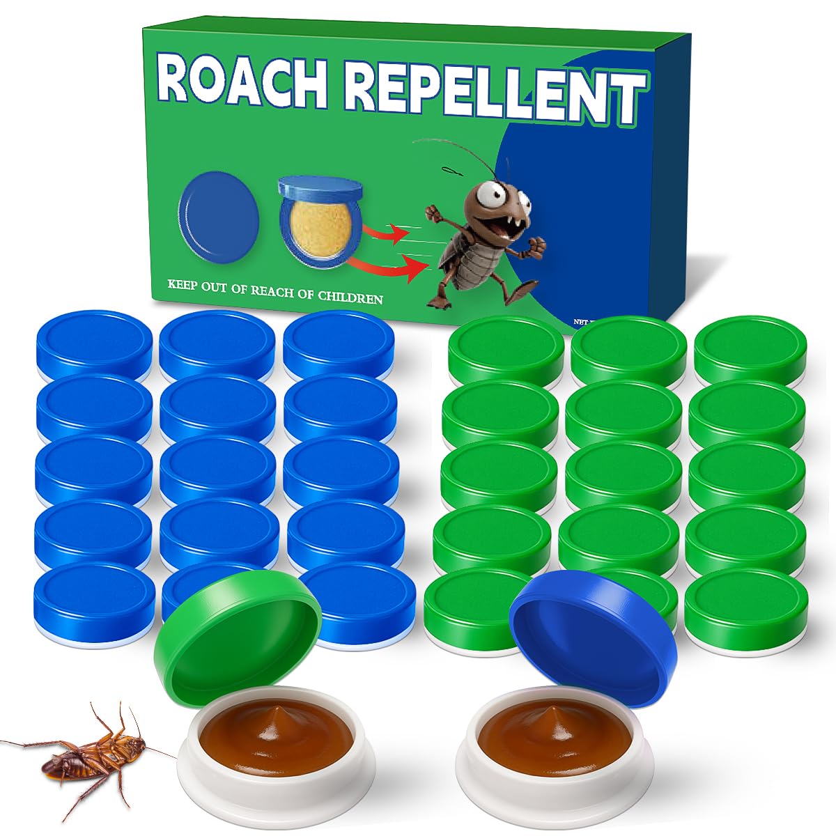 SEEKDIT 32pcs roach bait pack for nest targeting and long-lasting indoor control.
