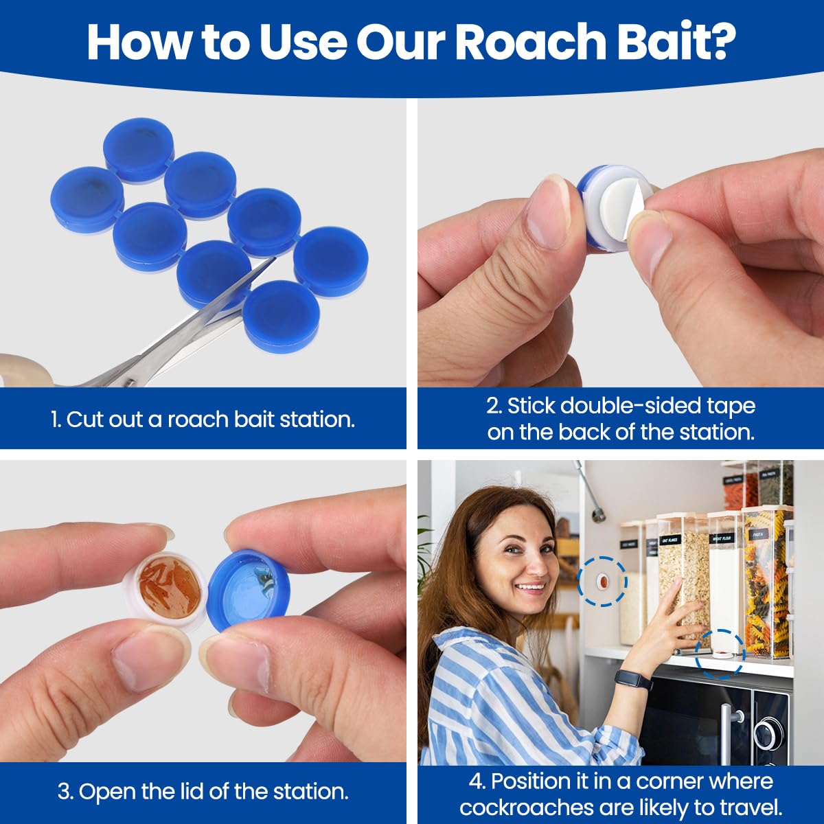 SEEKDIT hidden-area placement reduces roach activity near plumbing.