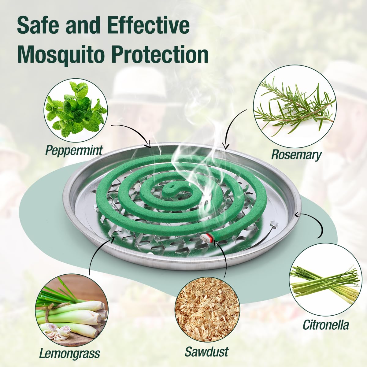 SEEKDIT mosquito coil holder shown for easy porch or patio setup.