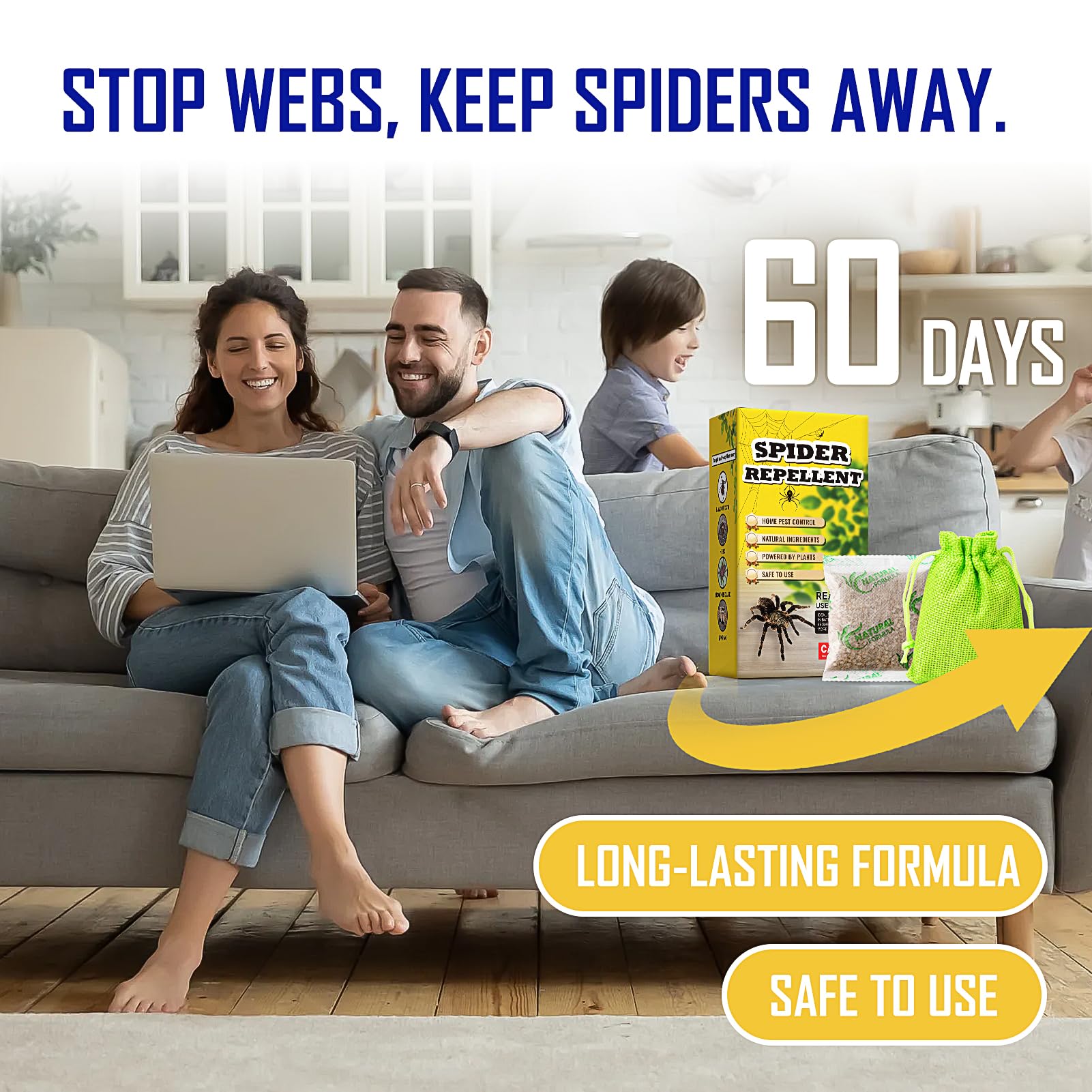 SEEKDIT pet-safe spider deterrent for kitchens and living spaces.