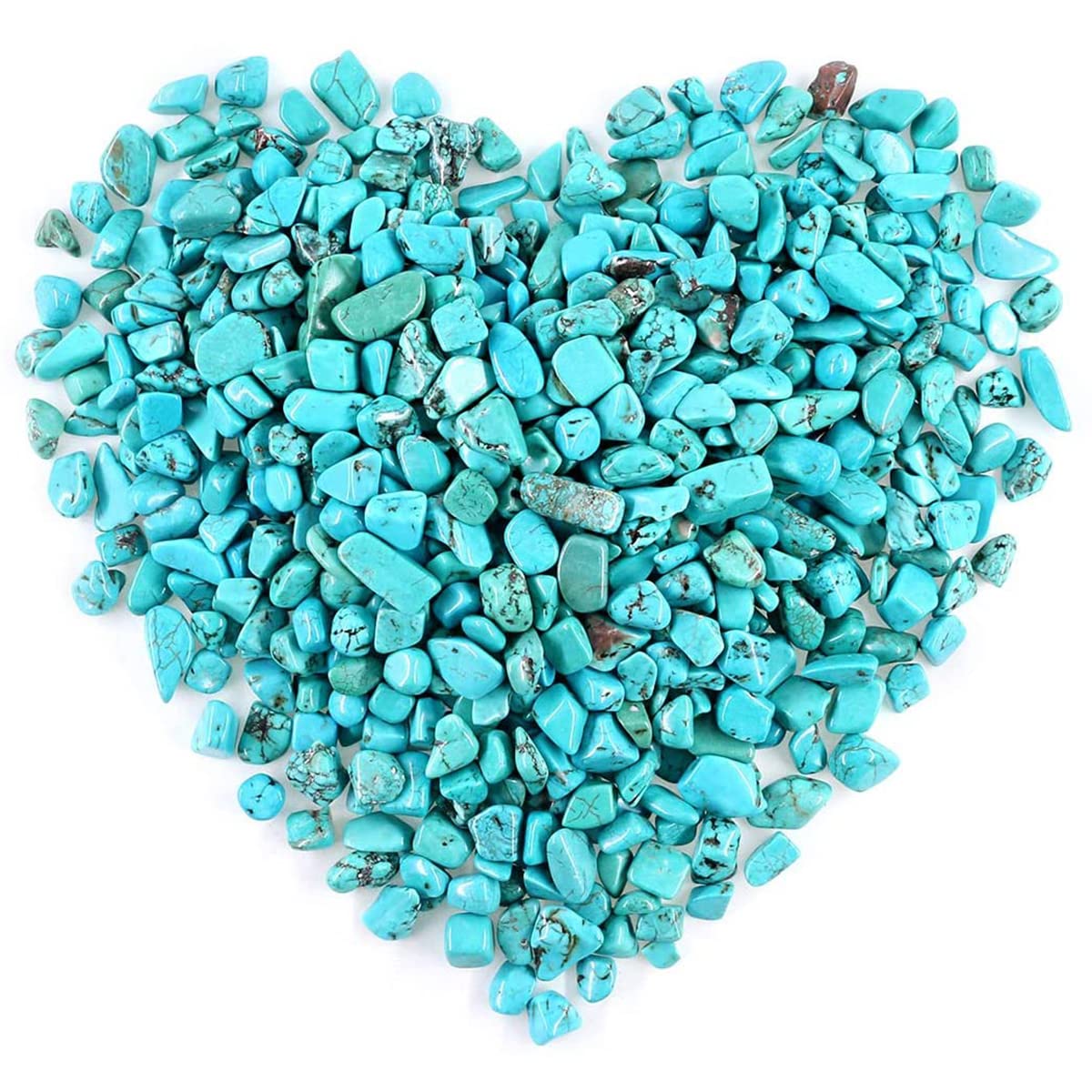 SEEKUP tumbled quartz pebbles turquoise texture for crafts and arrangements