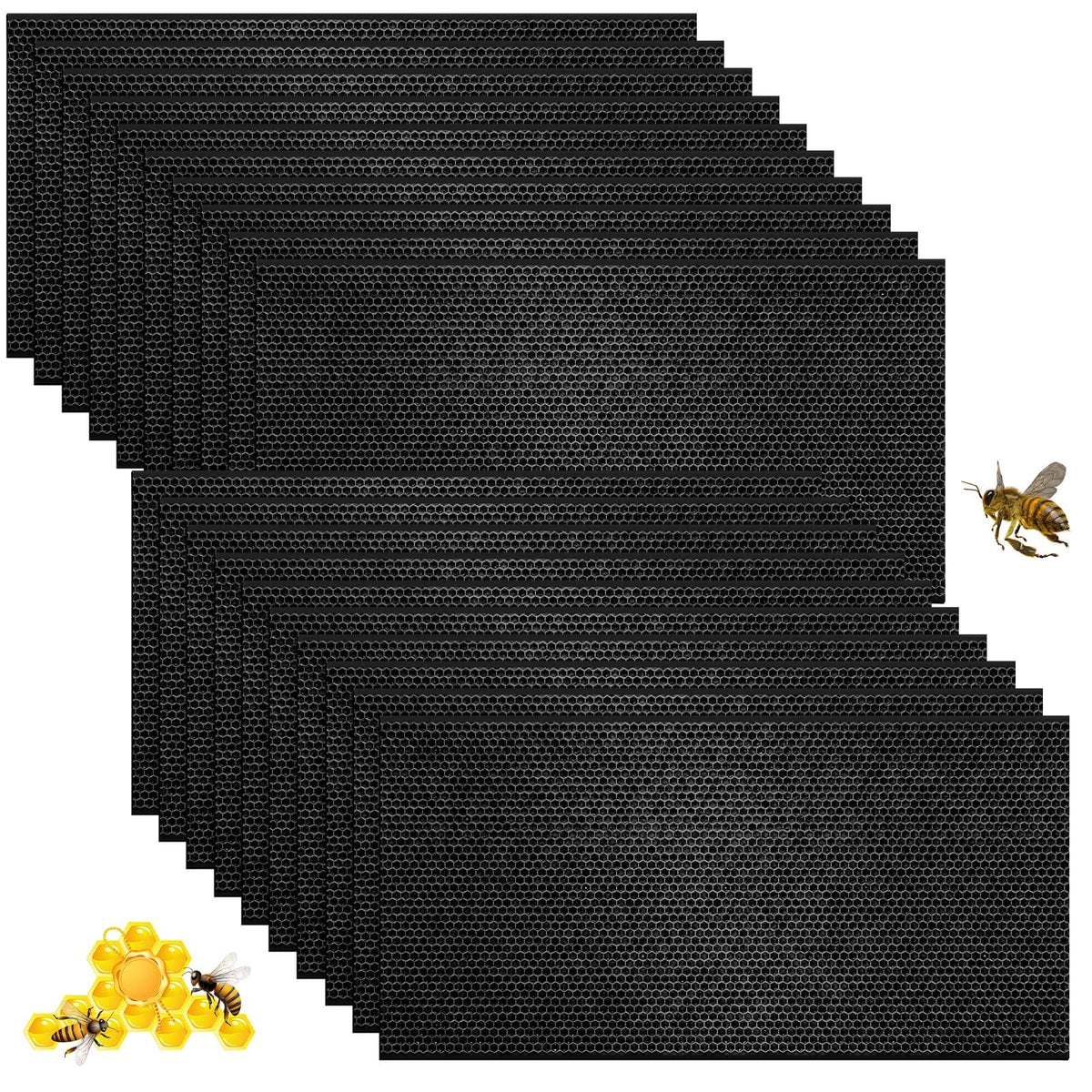 Seeloowy beehive foundation sheet with deep frame in black ensures durable frames.