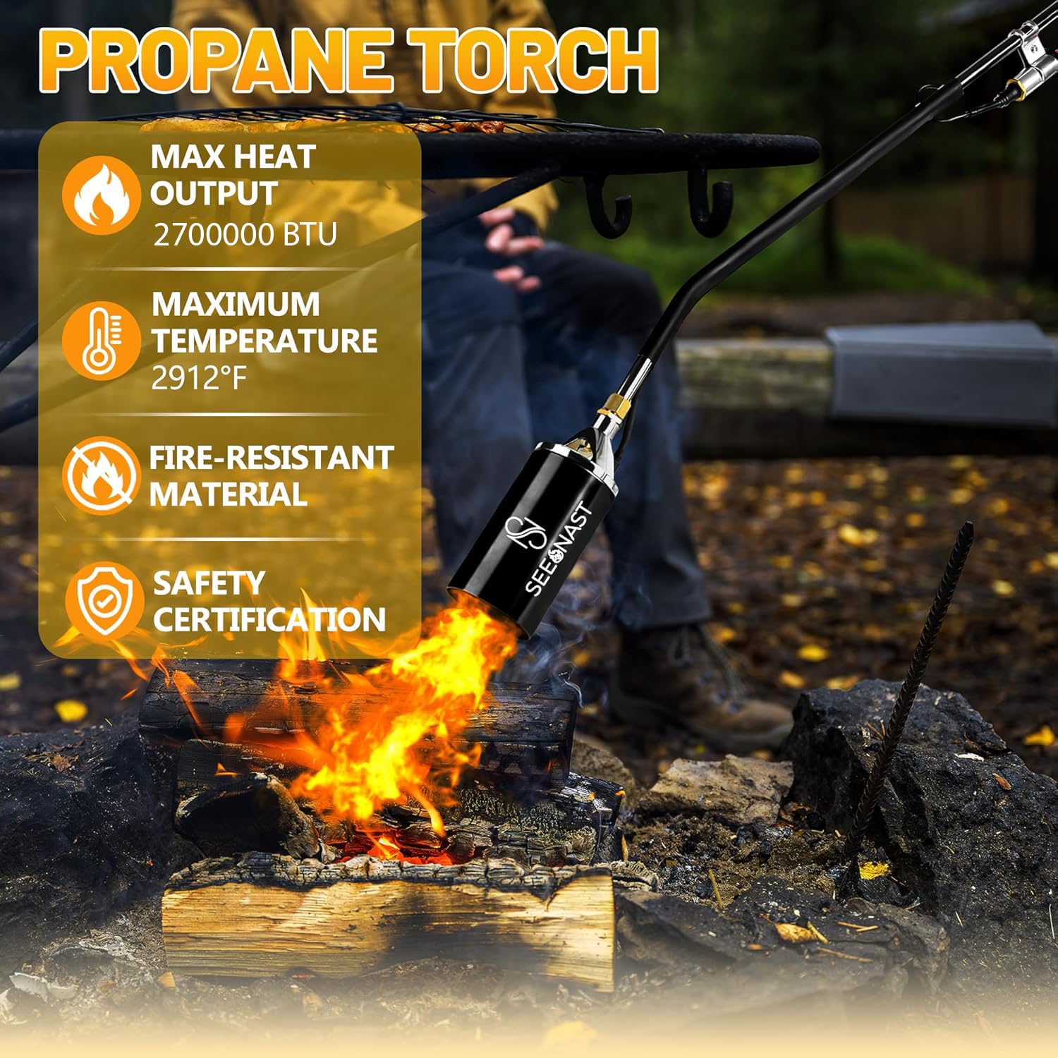 SeeNast propane torch ergonomic handle reduces effort during use.