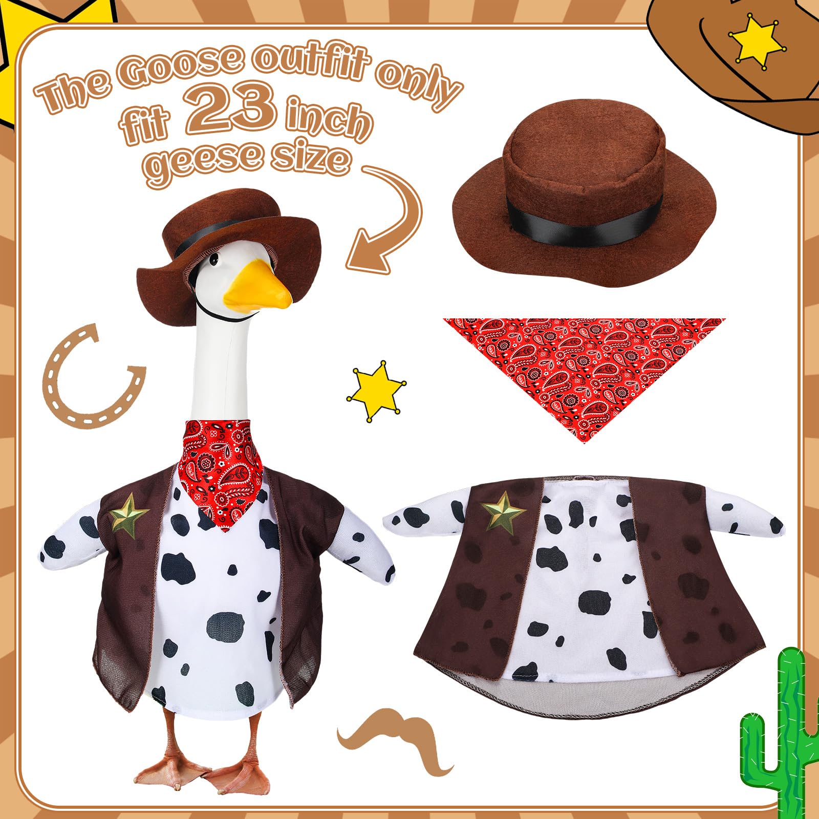 Seenelling cowboy hat completes the look, adding character to your lawn display.