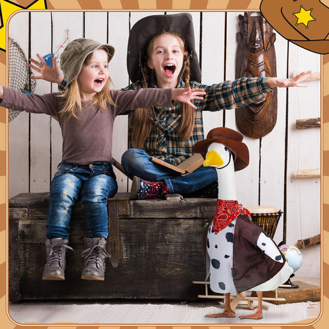Seenelling porch goose outfit is easy to set up, saving time during decorating.