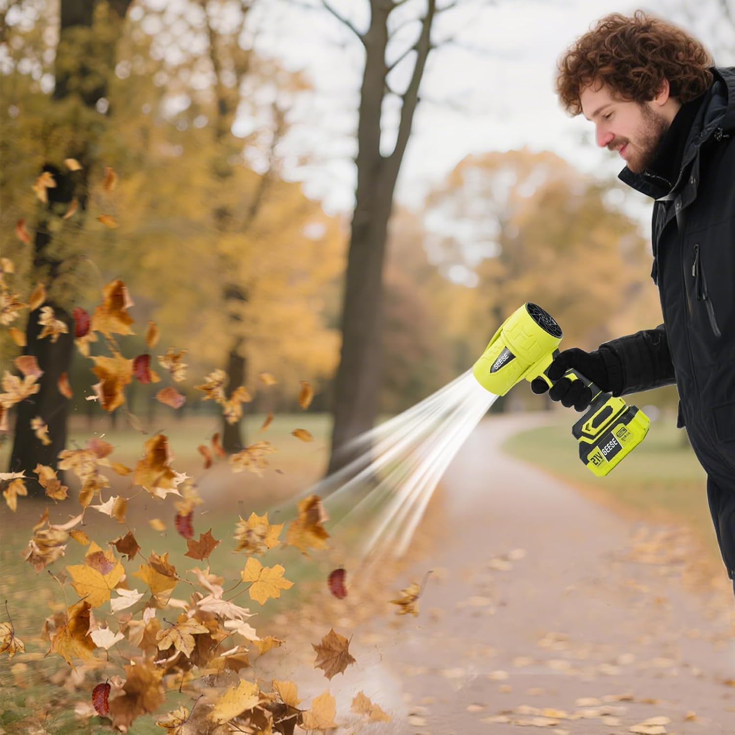 SEESE Turbo Jet delivers up to 76 MPH wind for fast yard clearing