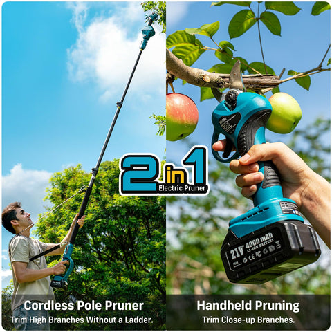 Seesii pruning shears extended pole reach for high branch pruning