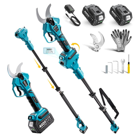 SEESII 2-in-1 pole pruner in extendable pole mode for ground-to-high pruning