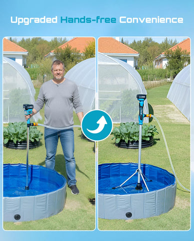 Seesii pump demonstrates 720 GPH flow for rapid water transfer.