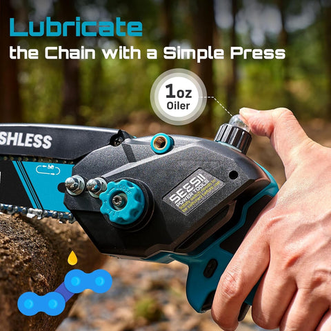 Seesii auto oiling system keeps chain lubricated for smoother cuts