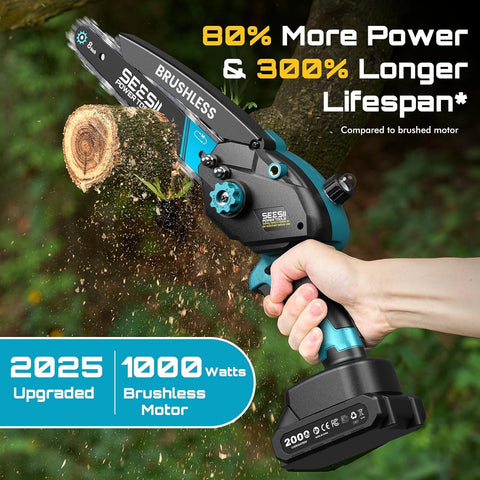 Seesii brushless 1000W motor delivers smooth, quiet cutting