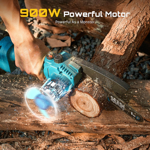 Dual 21V batteries provide extended use for longer cutting sessions.