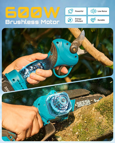 Seesii chainsaw with durable chain for small log cutting