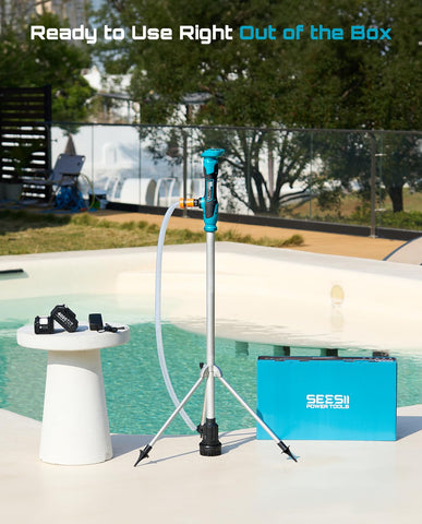 Seesii complete kit includes tripod, batteries and hose.