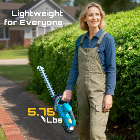 SEESII cordless hedge trimmer kit with batteries and charger for longer sessions.