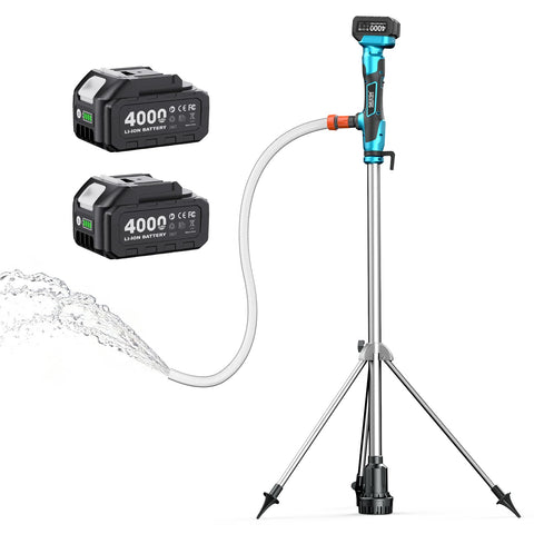 Seesii cordless pump on tripod for hands-free drainage tasks.