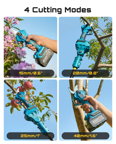 SEESII dual 4Ah batteries powering long pruning sessions