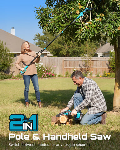 SEESII dual-battery system powering long pruning sessions with quick recharge