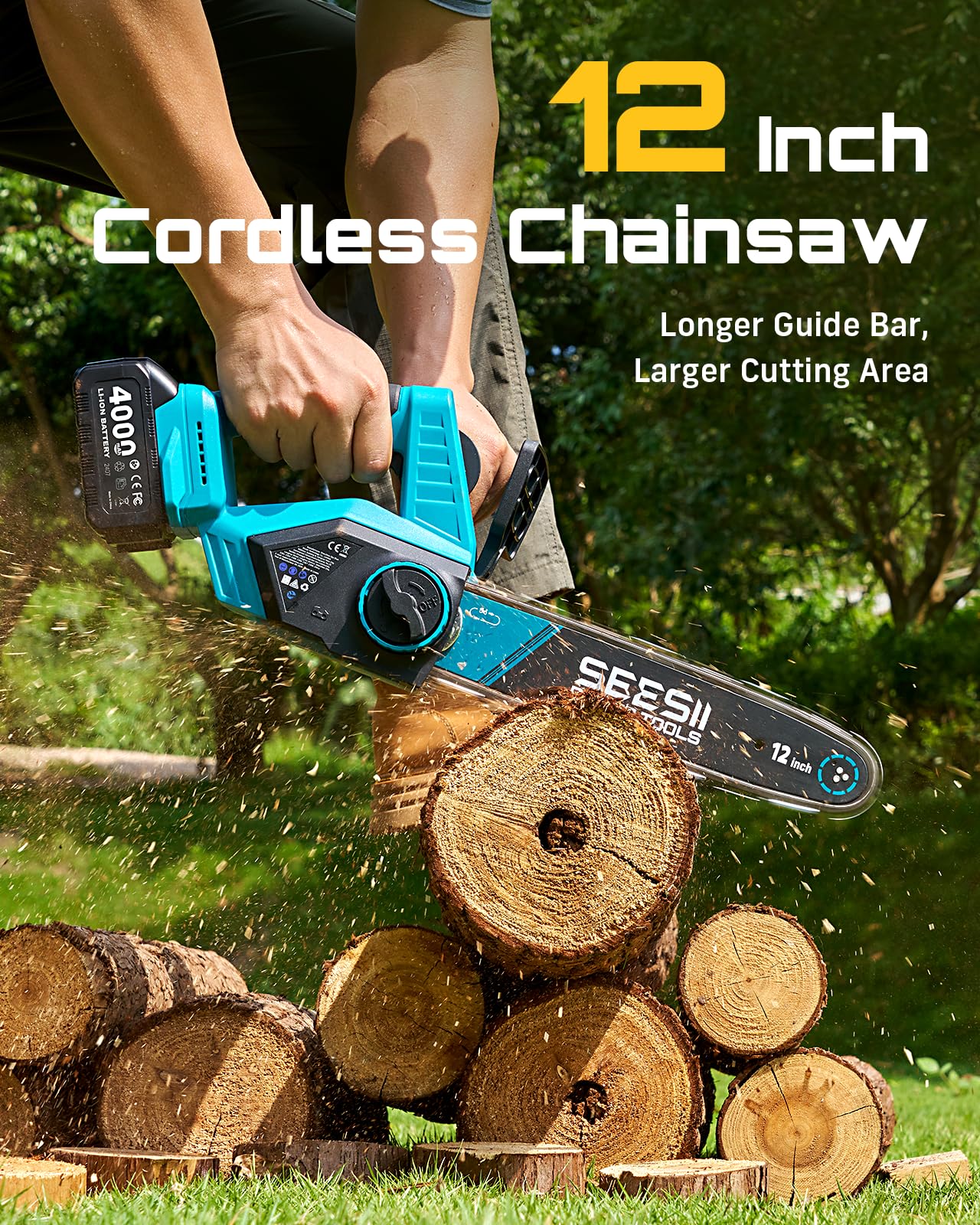 Seesii 1200W brushless motor delivering fast cuts through hardwoods