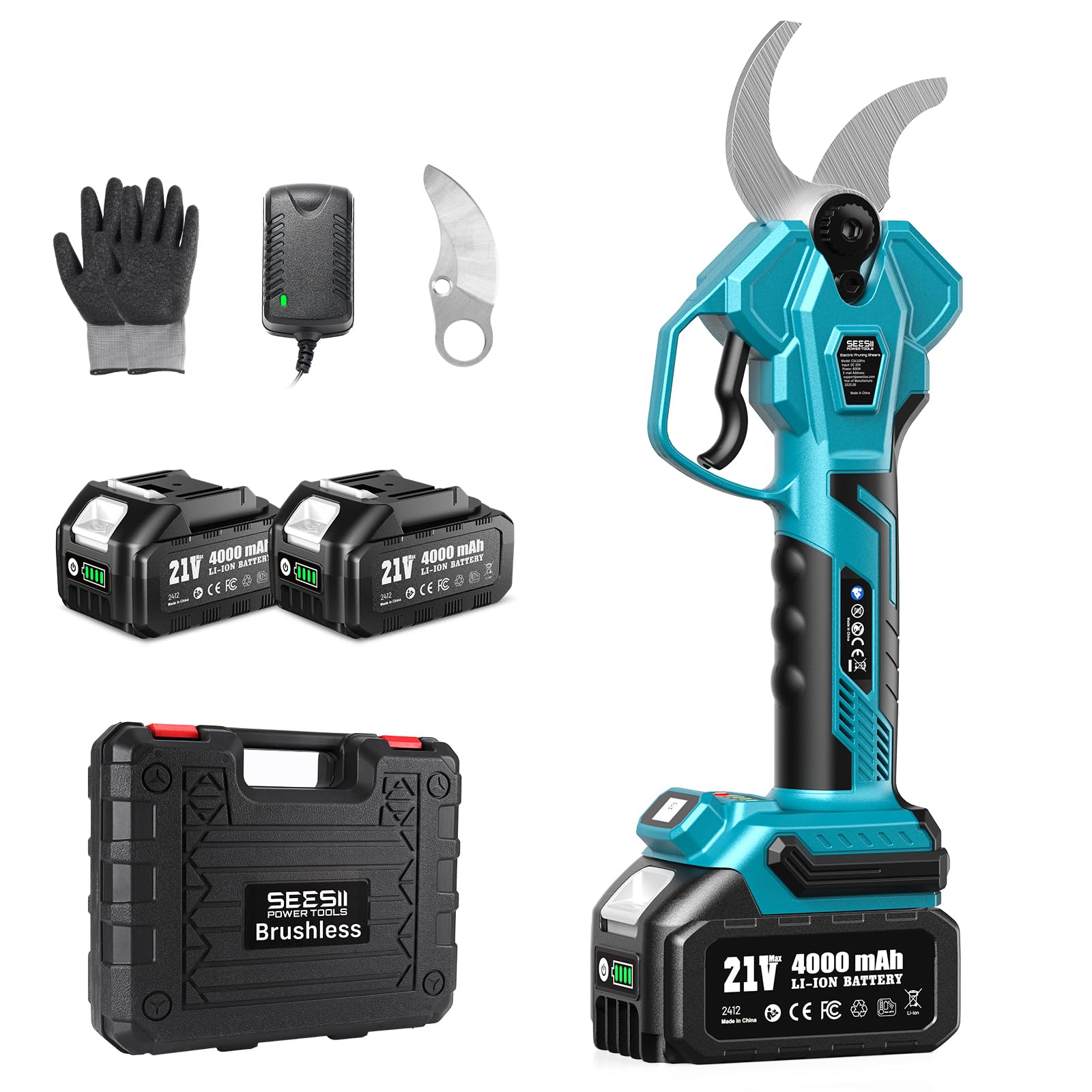 SEESII electric pruning shears demonstrate 1.8-inch cutting capacity for thicker branches