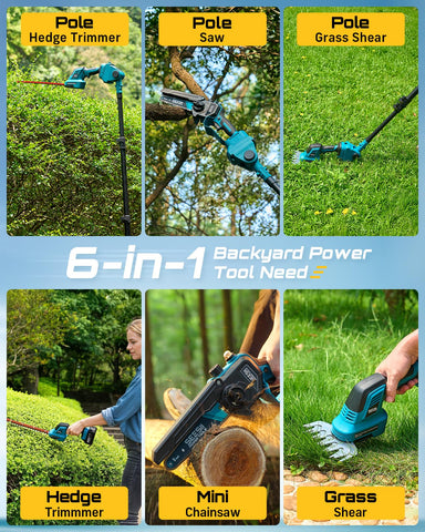 SEESII extendable 15ft pole saw reach to tall limbs without ladders