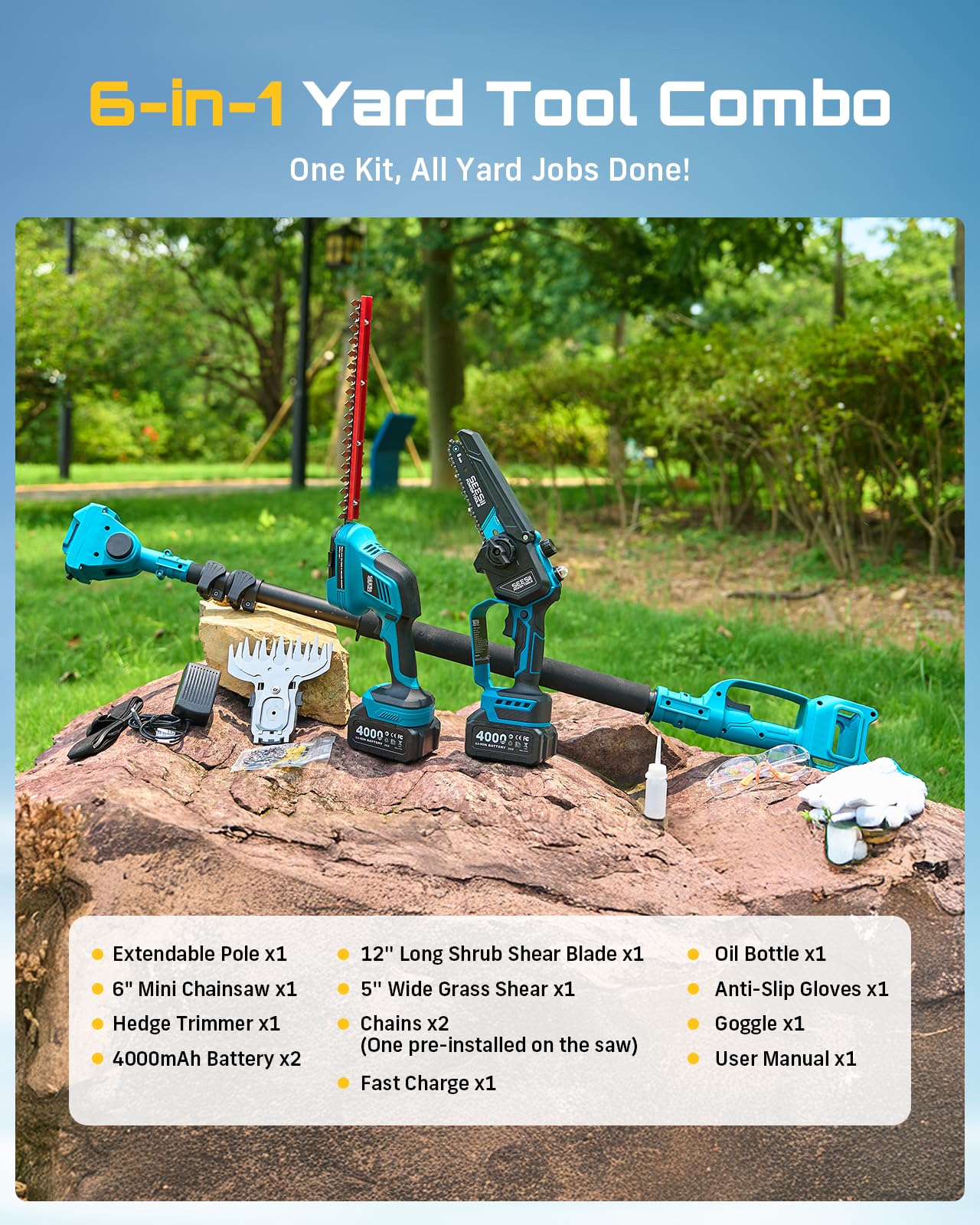 SEESII full-kit includes all accessories for versatile garden power