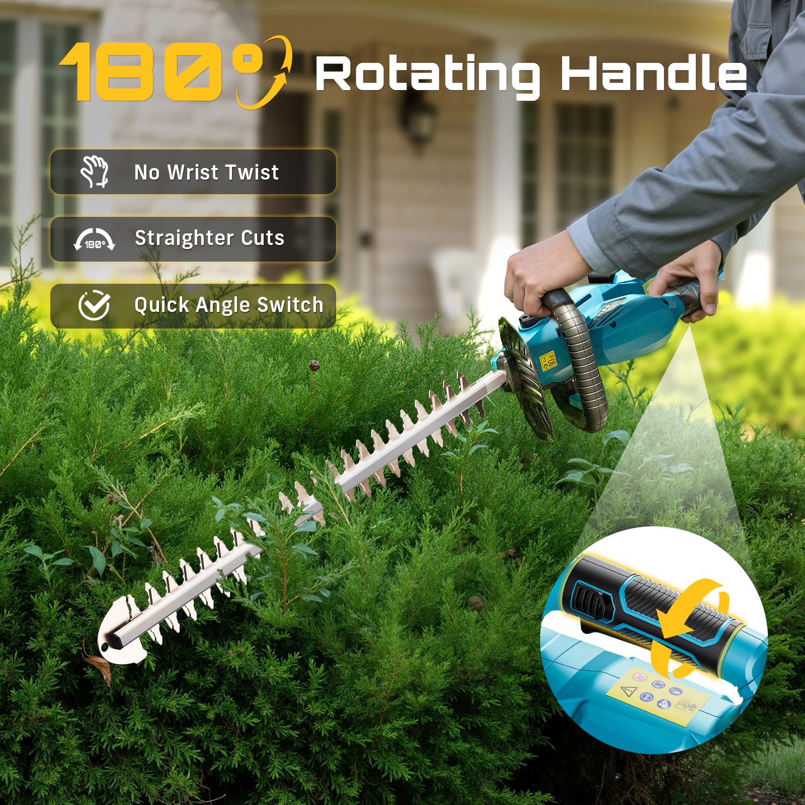 SEESII lightweight hedge trimmer weighing 5.75 pounds for easy daily use.