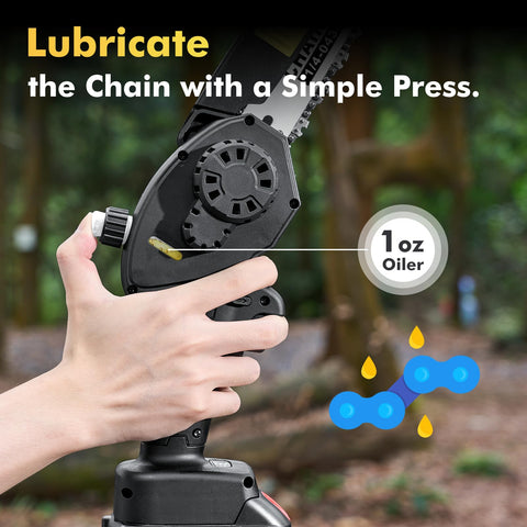 Seesii mini chainsaw 8inch lightweight at 3.26 lbs for easy handling.