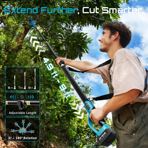 SEESII onepointeight-inch cut capacity allows thicker branch trimming safely.