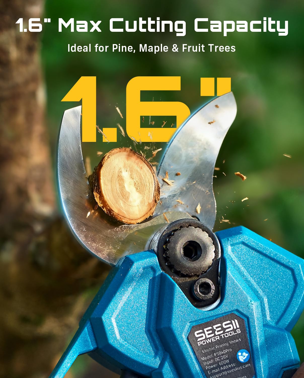 SEESII pole pruner extended to 9 ft reach for high branches