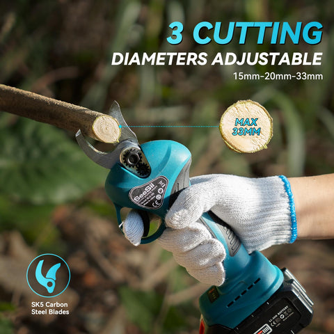 Precise SK5 blade on SEESII pruning shear for clean cuts.