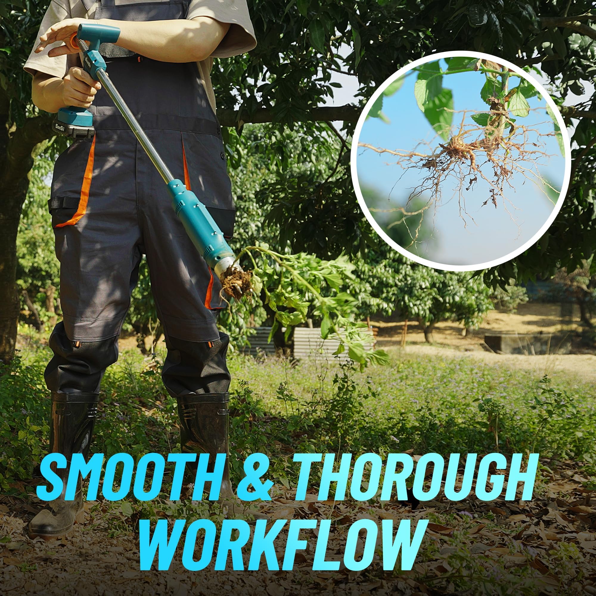 Seesii TD4000 with dual 2000mAh batteries for extended cordless weeding.