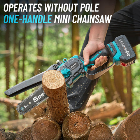 SEESII tool-free chain tensioning dial for quick adjustments.