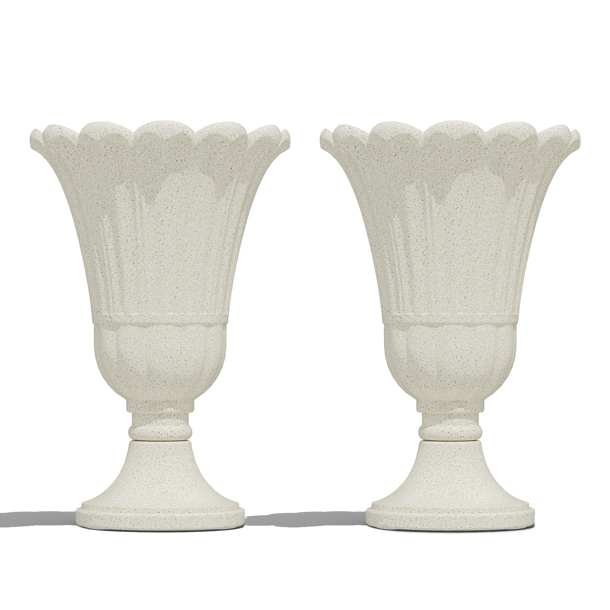 Seethmi beige outdoor planter pair enhances porches and patios