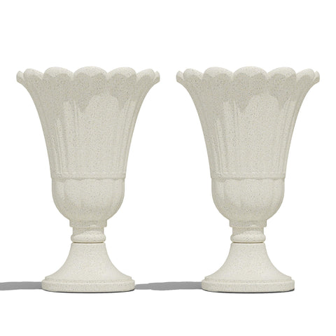 Seethmi beige outdoor planter pair enhances porches and patios