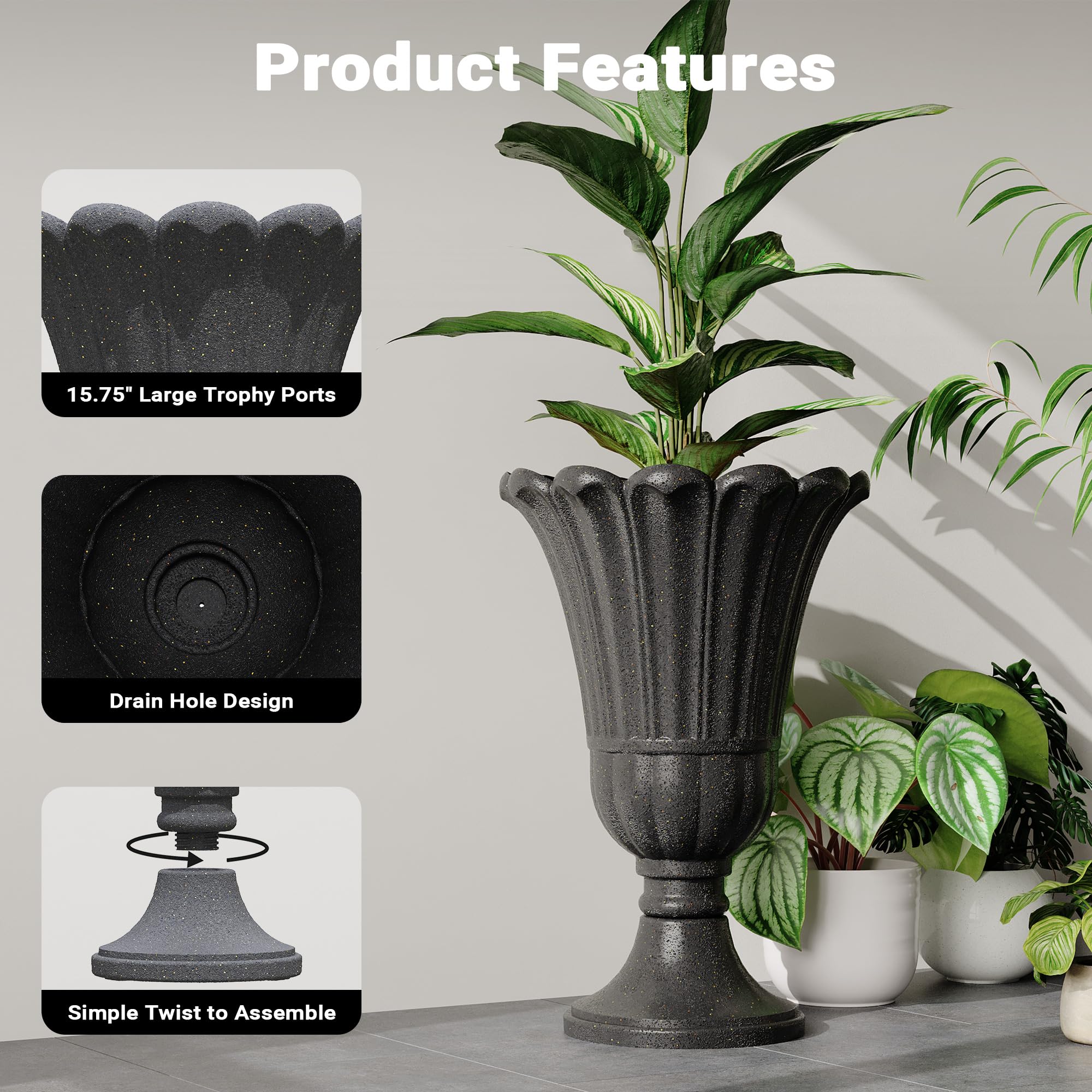 Seethmi HDPE planter durable, UV resistant for indoor or outdoor use