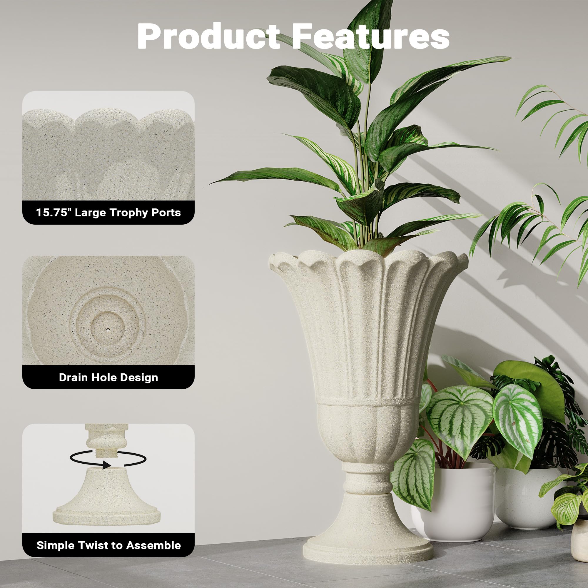 Seethmi removable drainage plug to control watering and soil conditions