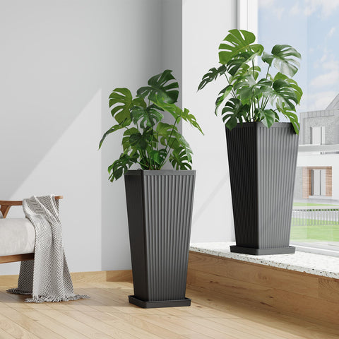 Seethmi tall planters porch setup shown for modern entryways and patios.